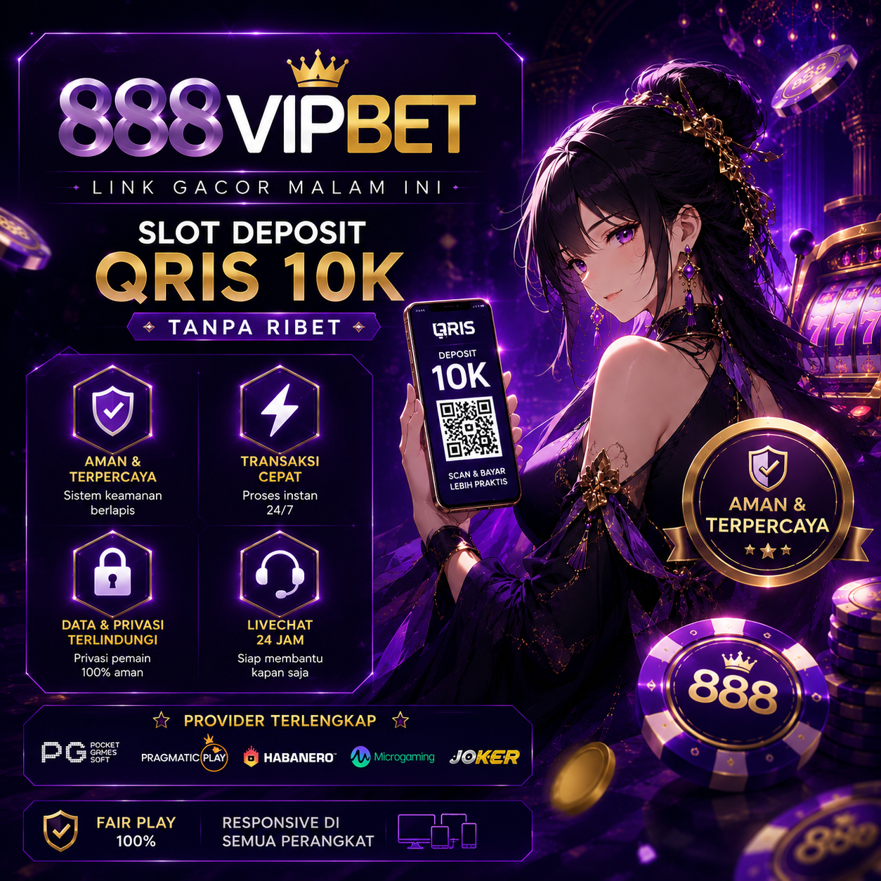 888vipbet « Link Gacor Malam Ini, Situs Slot Deposit QRIS 10k Tanpa Ribet